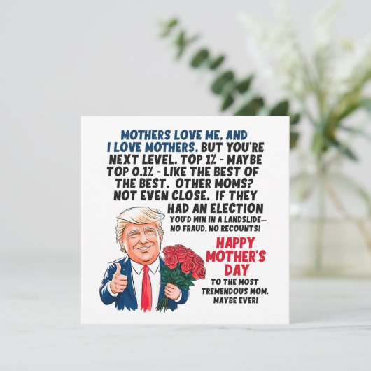 Moederdag Donald Trump Feestdagenkaart (Staand voorkant)
