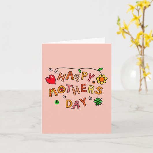 Moederdag Doodle Kaart (Gele Bloem)