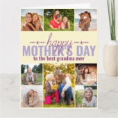 Moederdag Editable Best Grandma Ever 8 Foto Kaart (Voorkant)