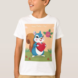 Moederdag eekhoorn met hart t-shirt