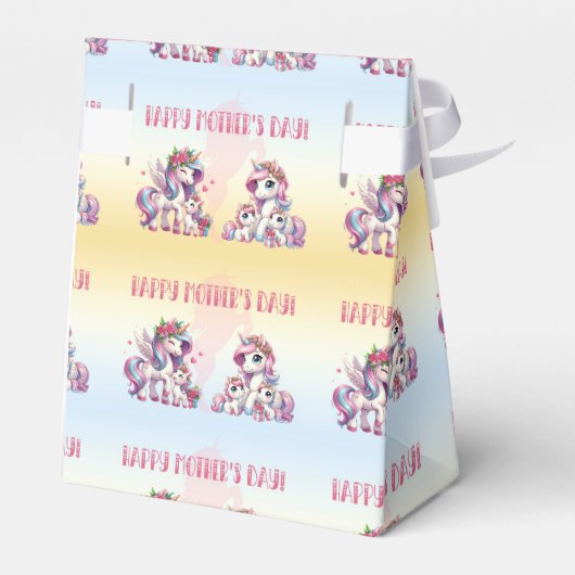 Moederdag eenhoorn-themafeest bedankdoosjes (Achterkant)