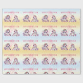 Moederdag eenhoorn-themafeest cadeaupapier (Vlak)