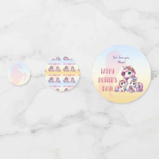 Moederdag eenhoorn-themafeest confetti (Achterkanten)