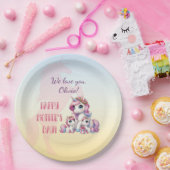 Moederdag eenhoorn-themafeest papieren bordje (Feest)