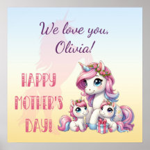 Moederdag eenhoorn-themafeest