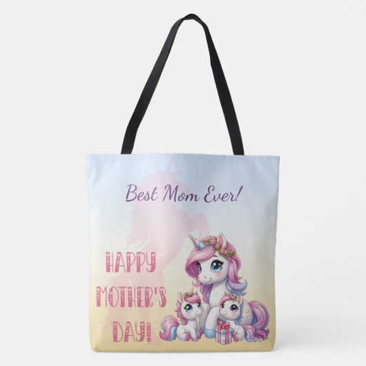 Moederdag eenhoorn-themafeest tote bag (Voorkant)