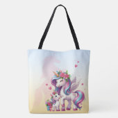 Moederdag eenhoorn-themafeest tote bag (Achterkant)
