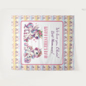 Moederdag eenhoorn-themafeest wandkleed (Voorkant (horizontaal))