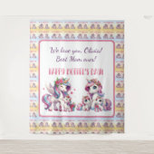 Moederdag eenhoorn-themafeest wandkleed (Voorkant)