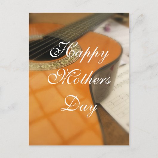 Moederdag Eenvoudige Elegante Gitaar Briefkaart (Voorkant)