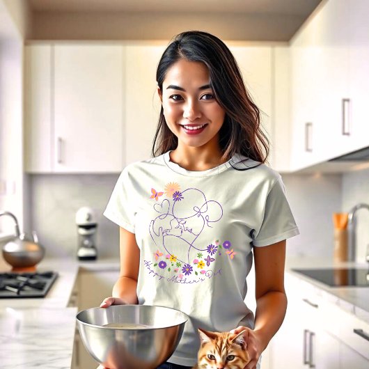 Moederdag eenvoudige lijnkunst t-shirt