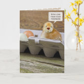 Moederdag eerstgeboren kuiken kaart (Gele Bloem)