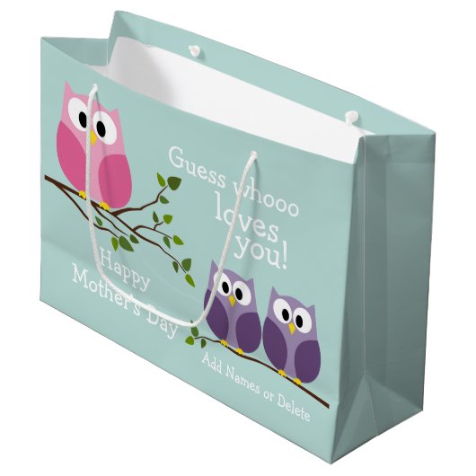 Moederdag - Eigenaars van Cute Large Cadeautasje (Voorkant Gekanteld)