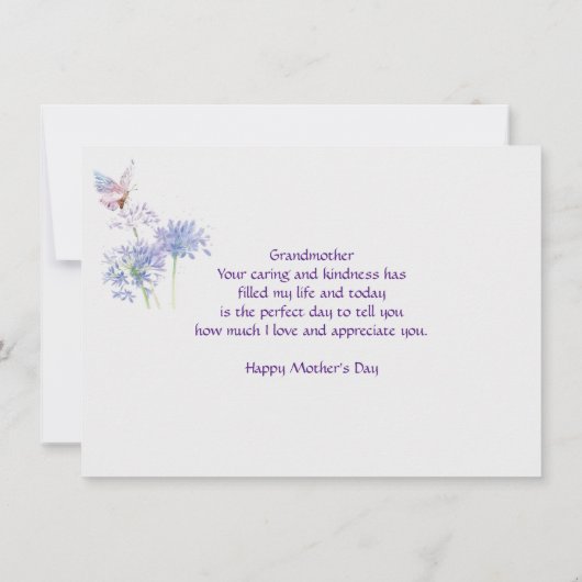 Moederdag Elegant Garden Butterfy Grandmoeder Kaart (Achterkant)