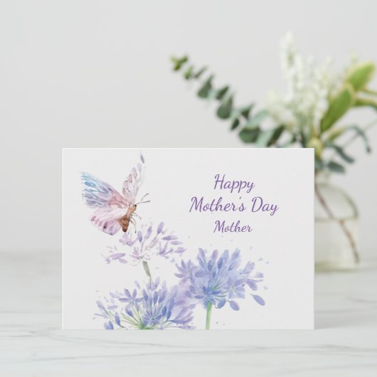 Moederdag Elegant Garden Butterfy Moeder Kaart (Staand voorkant)