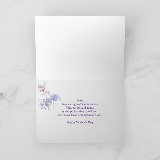 Moederdag Elegant Garden Butterfy tante Kaart (Binnen)