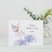 Moederdag Elegant Garden Butterfy Zister Kaart (Staand voorkant)