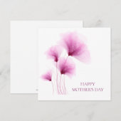 Moederdag Elegant Glitter Pink Floral Feestdagenkaart (Voorkant / Achterkant)