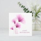Moederdag Elegant Glitter Pink Floral Feestdagenkaart (Staand voorkant)