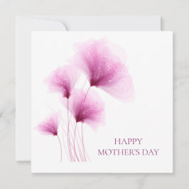 Moederdag Elegant Glitter Pink Floral Feestdagenkaart