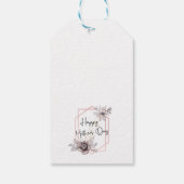 Moederdag Elegant Gray Pink Floral - Aangepast Cadeaulabel (Achterkant)