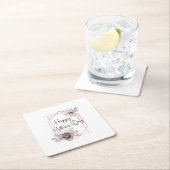 Moederdag Elegant grijze roze Floral Kartonnen Onderzetters (Insitu)