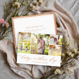 Moederdag Elegant Roos Gold Script Kaart