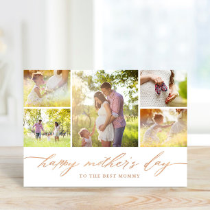 Moederdag Elegant Roos Gold Script Kaart