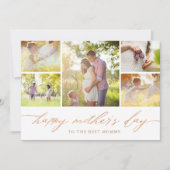 Moederdag Elegant Roos Gold Script Kaart (Voorkant)