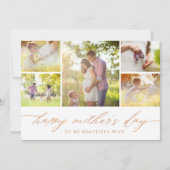 Moederdag Elegant Roos Gold Script Kaart (Voorkant)
