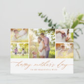 Moederdag Elegant Roos Gold Script Kaart (Staand voorkant)