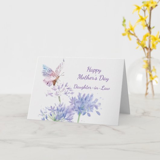 Moederdag Elegant Tuinbots Roze Kaart (Gele Bloem)