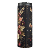 Moederdag: Elegante bloemen, gouden tinten Thermosbeker (Achterkant)