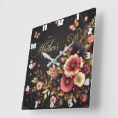 Moederdag: Elegante bloemen, gouden tinten Vierkante Klok (Hoek)