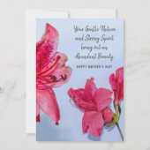 Moederdag Elegante Roze Azalea Bloem Bedankkaart (Voorkant)