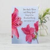 Moederdag Elegante Roze Azalea Bloem Bedankkaart (Staand voorkant)