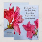 Moederdag Elegante Roze Azalea Bloem Bedankkaart (Voorkant / Achterkant)