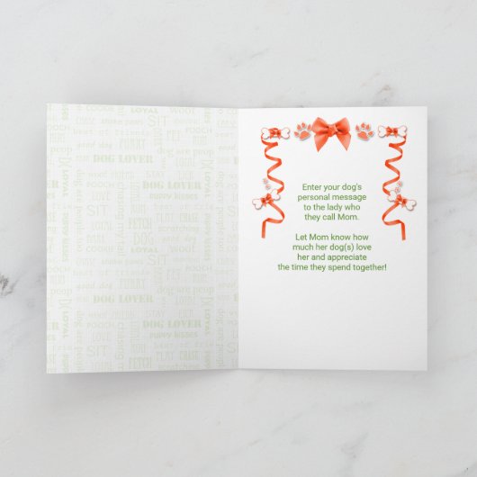 Moederdag en groen van de hond kaart (Binnen)