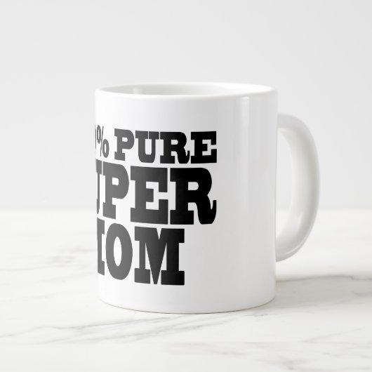 moederdag en moeders: 100% pure Super Mam Grote Koffiekop (Voorkant rechts)