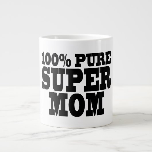 moederdag en moeders: 100% pure Super Mam Grote Koffiekop (Voorkant)