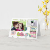 Moederdag en Tortelduifjes met foto's Kaart (Gele Bloem)