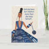 Moederdag - En ze houdt van haar kinderen... Bedankkaart (Voorkant)