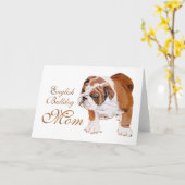 Moederdag Engelse Bulldog Kaart (Gele Bloem)