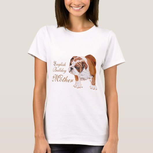 Moederdag Engelse Bulldog T-shirt (Voorkant)