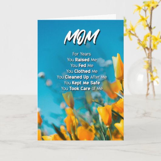 Moederdag-evaluatiekaart Kaart (Gele Bloem)