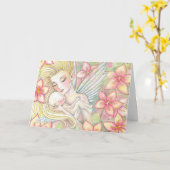 Moederdag Fairy Kaart, ik zal voor altijd van je h Kaart (Gele Bloem)