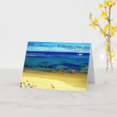 Moederdag Familie bij Beach Kaart (Gele Bloem)