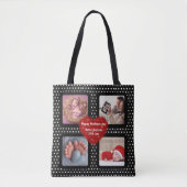 Moederdag familie foto collage zwart tote bag (Voorkant)