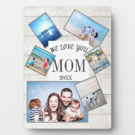 Moederdag Familie Foto verspreid Rustic Wood Fotoplaat