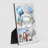 Moederdag Familie Foto verspreid Rustic Wood Fotoplaat (Zijkant)